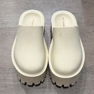 Jeffrey Campbell Off-White Platform Mules